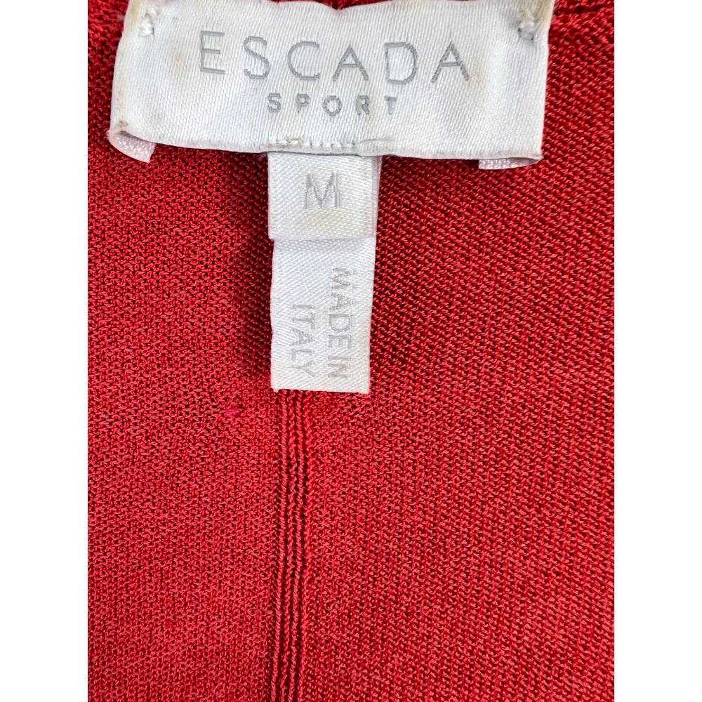 Escada Sport Cardigan Sweater Medium Orange V-Neck Button Front Cotton Viscose - Picture 7 of 12